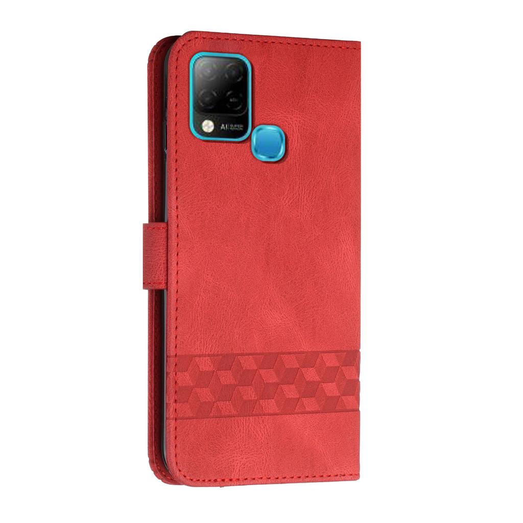 Чехол-кошелек для карточек из искусственной кожи с прямой ромбовидной накаткой для Infinix Smart 7, Smart 7 HD, Hot 30, Hot 30i, Note 30, Smart 8, Hot 40...