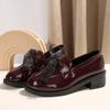 Женские массивные лоферы Модные туфли-лодочки из лакированной кожи на среднем каблуке с бантом 2024 Осень Женские Новые Дизайнерские Туфли Бренда Mujer Zapatillas