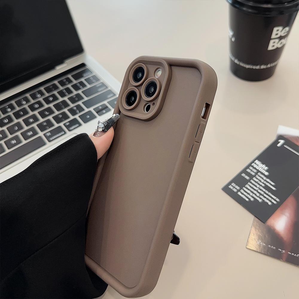 Beige Brown Black Stylish Phone Case for iPhone 15 14 13 12 11 Pro Max Plus 7 8 SE X XR XS Max, Slim Protective Shockproof Cover