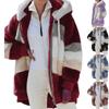 Color Matching Plush Coats Women Zipper Fleece Cardigan Drawstring Ladies Hoodie Jackets