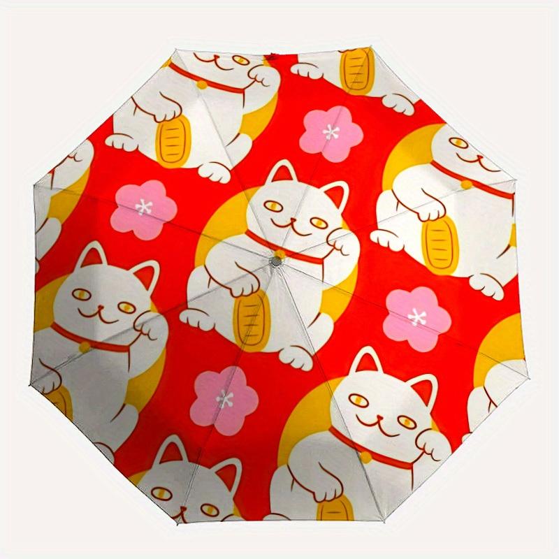 1pc Lucky CatAutomatic Open/close, All-Season Portable Folding Umbrella for Friends, Travel, Everyday, Events yy250806054