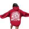 Teenager Hoodie Preppy Style Floral Printing Solid Color Hooded Top with Big
