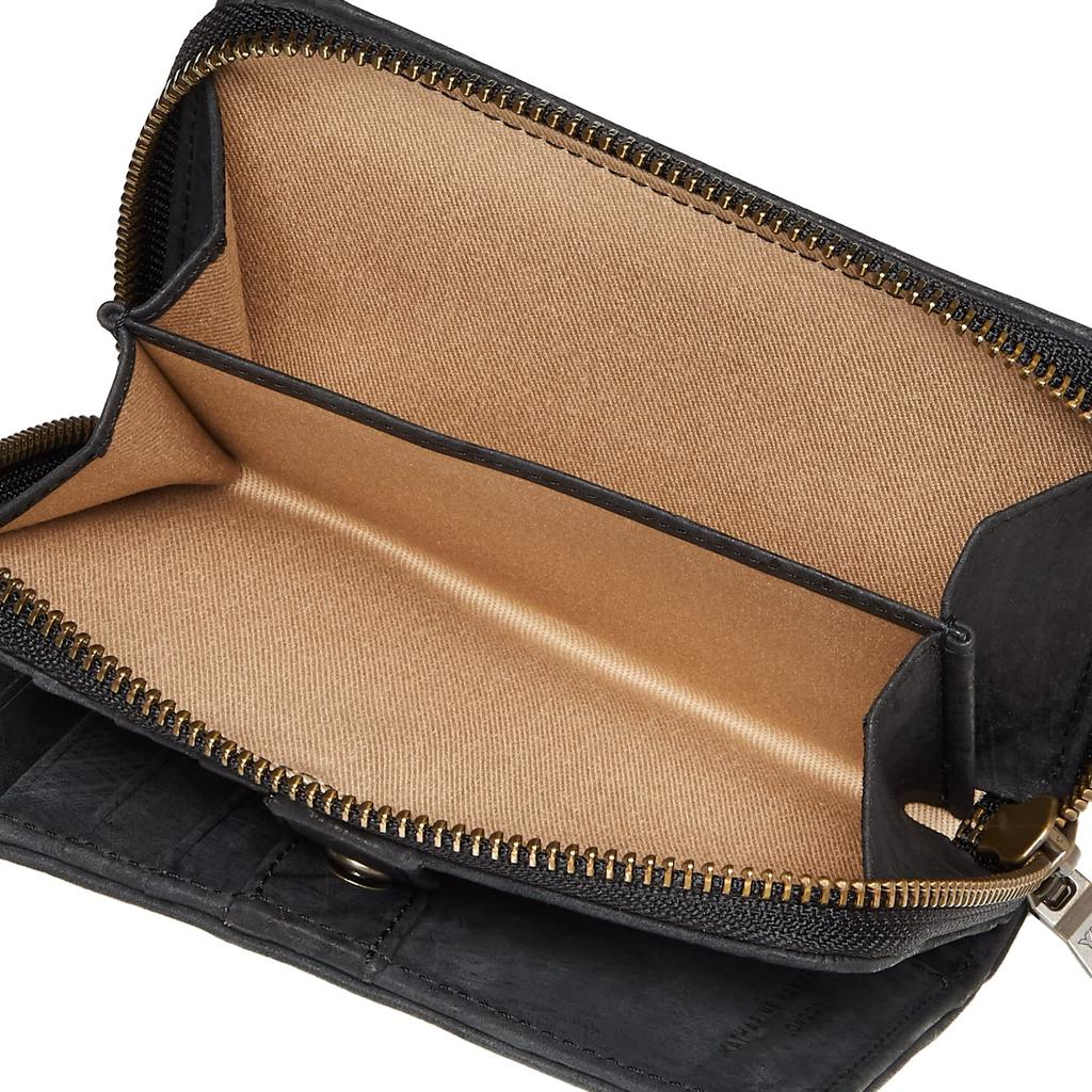 [Katherine Hamnett London] [SCRUB] Средний кошелек из японской кожи растительного дубления с рукописным узором царапин