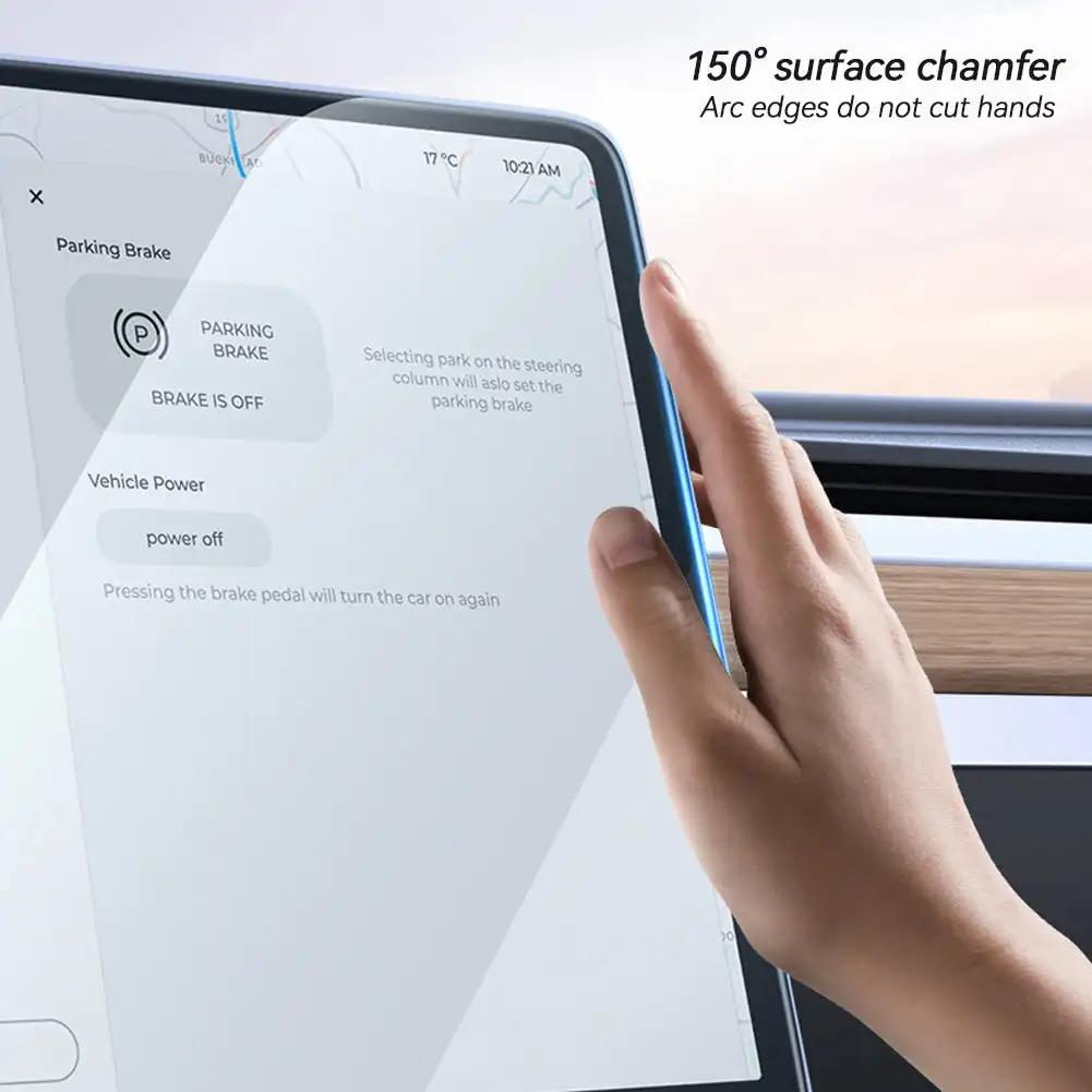 Автомобильный экран высокой четкости, защитная пленка для GPS-навигации, закаленные стеклянные пленки, защитная пленка с инструментом для Tesla Model 3 Y