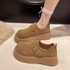 Thick-soled Heightening Women's Autumn New One-pedal Women's Shoes Retro Boken Single Shoes Casual