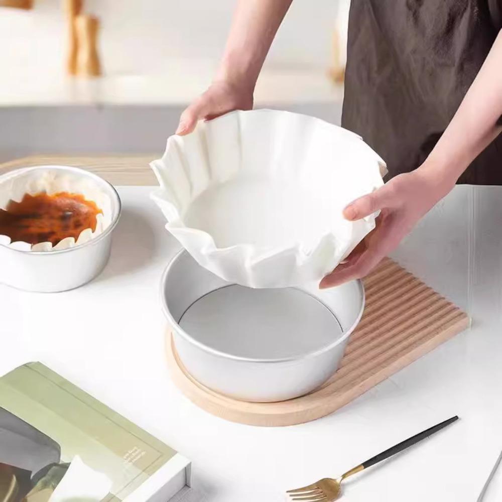 50/100pcs 4/6/8 Inch Basque Cheesecake Oil Paper Tray Non-stick Disposable Cupcake Liner  Wedding