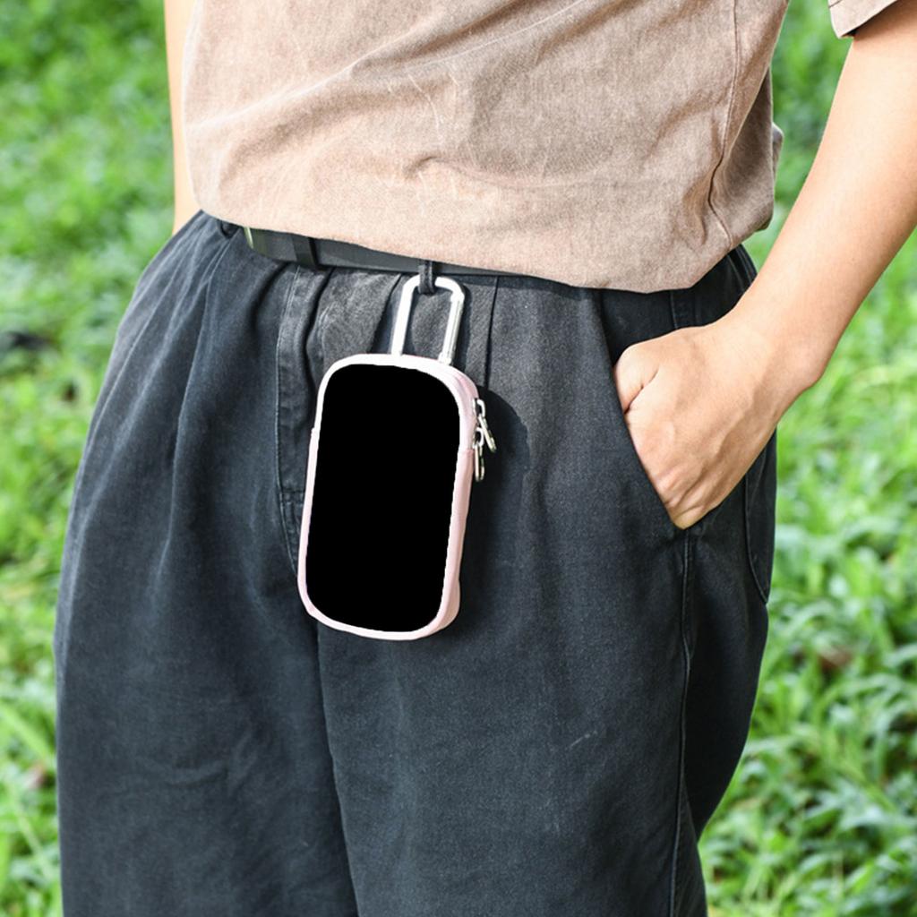 Портативная сумка для хранения MP3/MP4 с карабином, удобный дорожный чехол с прозрачным окном, устойчивый к ударам органайзер