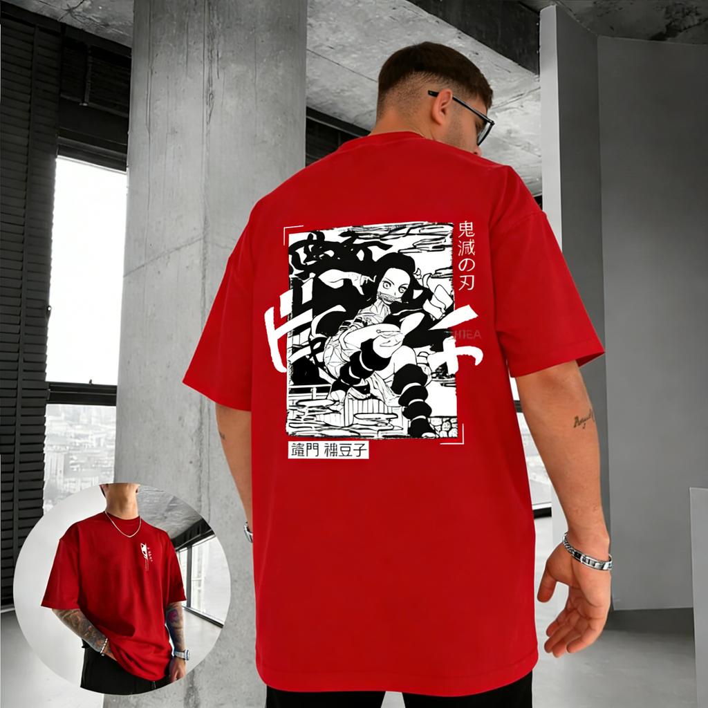 Plus Size Demon Slayer Summer Anime Printed Men and Women Tshirt Casual Parent Child Top Fashion Street Cotton Harajuku Y2K
