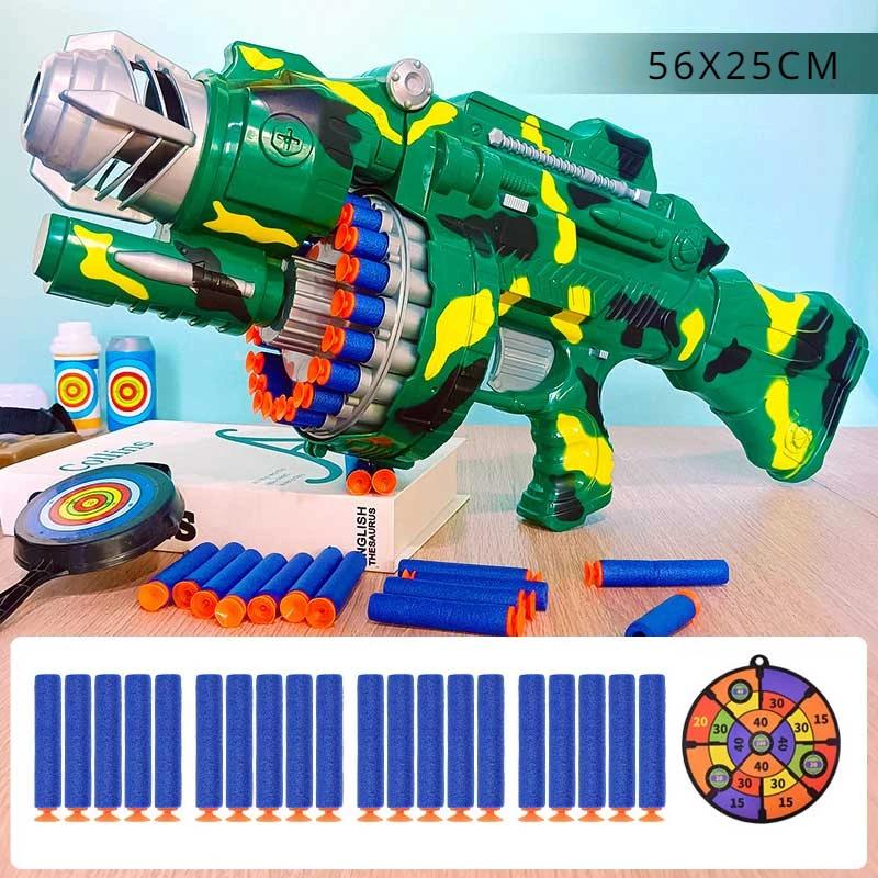 Игрушки Пистолет Мягкая Пуля Пенный Бластер Детский Электрический Игрушечный Пистолет Непрерывного Запуска Военное Огнестрельное Оружие Серия Мягкая Пуля Пистолет