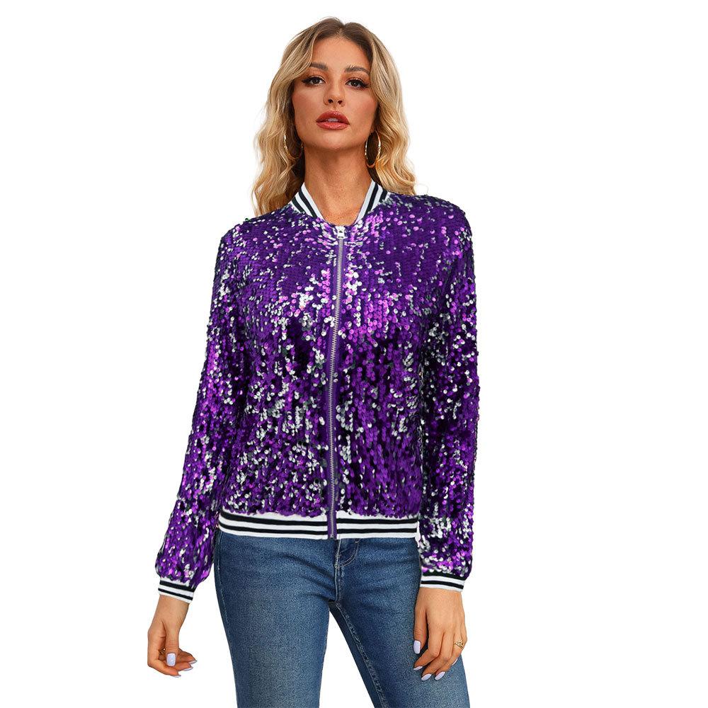 Autumn and Winter Sequins Long Sleeve Women's Jacket