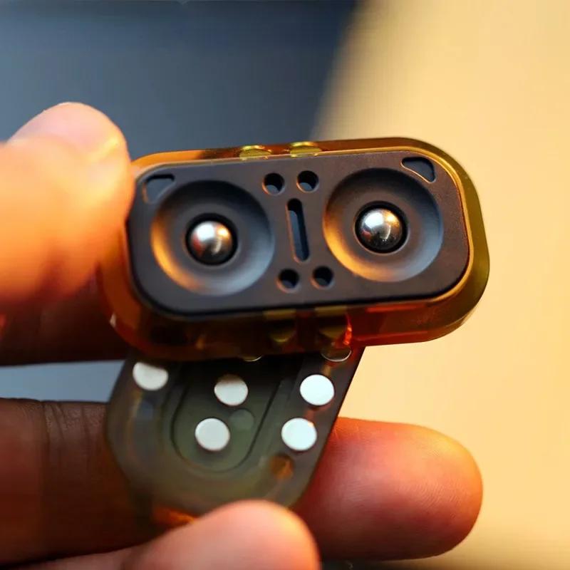 Owl Magnetic Push Card Stress-Relieving Fidget Slider with Fingertip Gyroscope for Anxiety Relief Mechanical Slider Spinner Toy