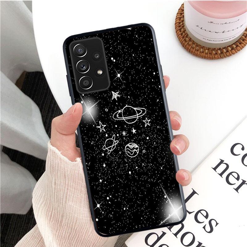 Чехол для телефона «Луна-космонавт» для Samsung Galaxy A35 A55 A54 A15 A25 A05s A05 A22 A24 A52 A33 A34 M34 M14 M54 M23