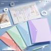 5/20Pack Plastic Envelopes , Clear Document A4 Size File Folder with Label Pocket, School Office Supplies Organization Storage