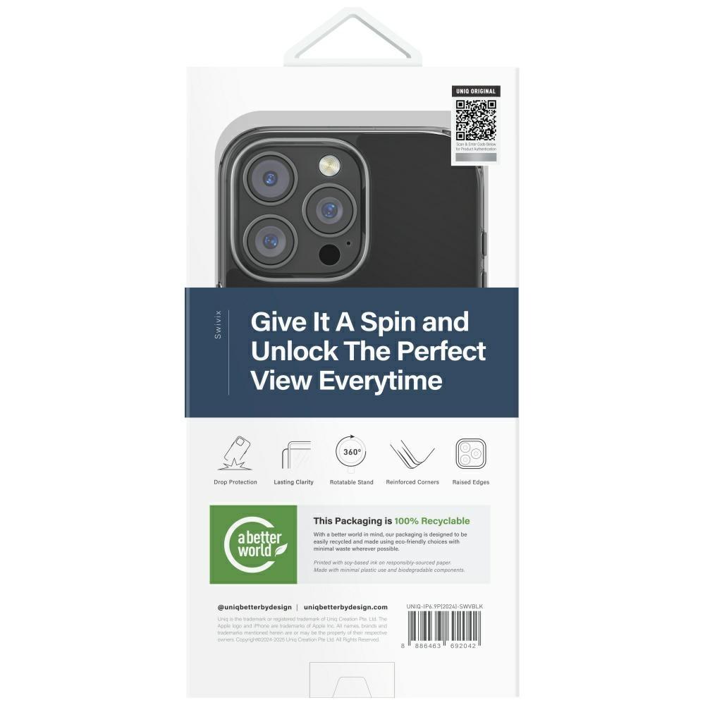 Etui do iPhone 16 Pro Max UNIQ 360 Rotating Kickstand Czarne