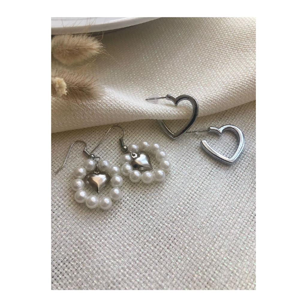 Женские серебряные серьги-сердечки, бижутерные серьги, серьги-сердечки