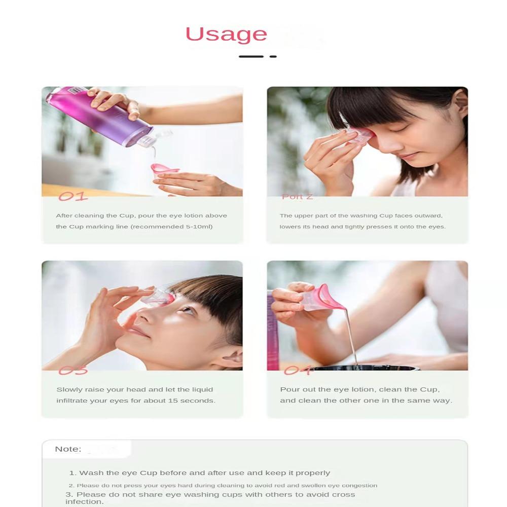 Soft Eye Bath Cup Silicone Eyes Cleaner Flushing Rinse Cups Elderly Women Men Children