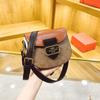 Bag Women's New Light Luxury Retro Small Square Bag High-end Printing Diagonal Span Saddle Bag Shoulder Bag Tide