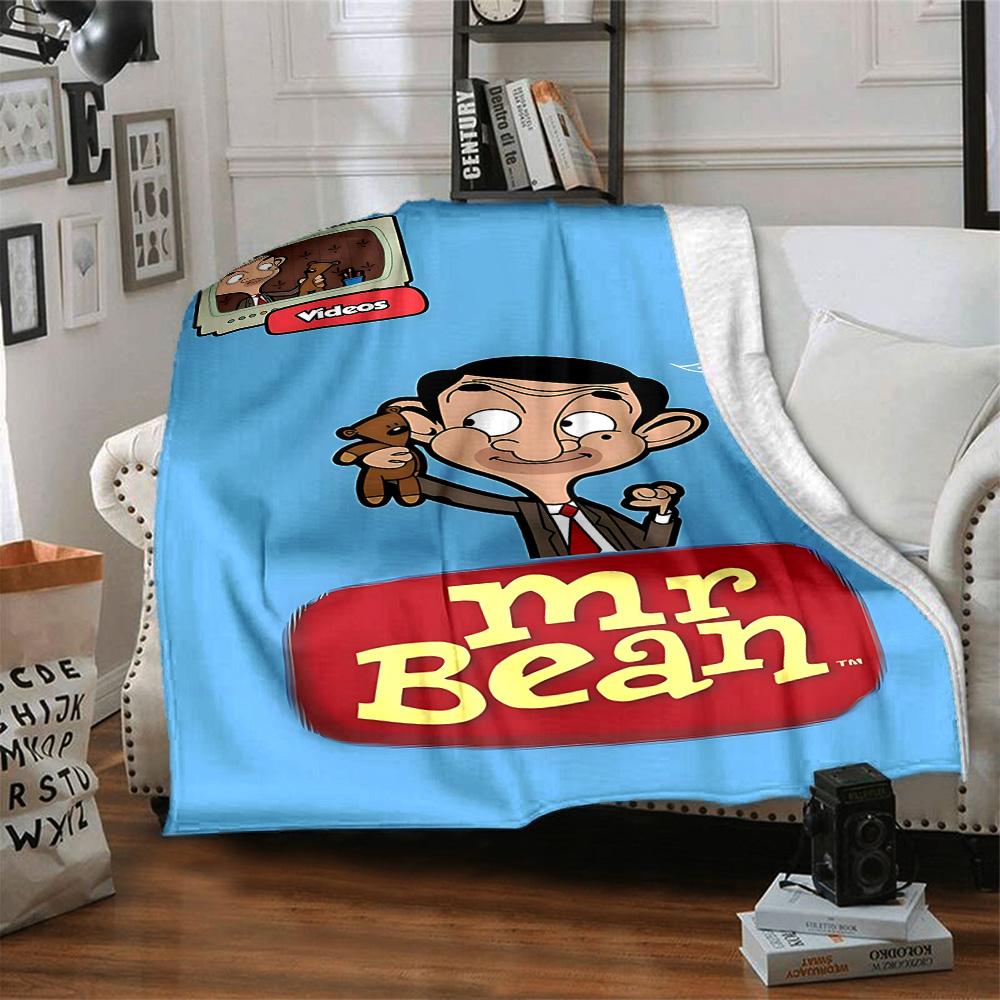 1pc Mr Beans Video Adventures flannel Blanket for Super Soft Cute Comfort Blanket for Travel Bedding Couch Sofa Blanket Y73044