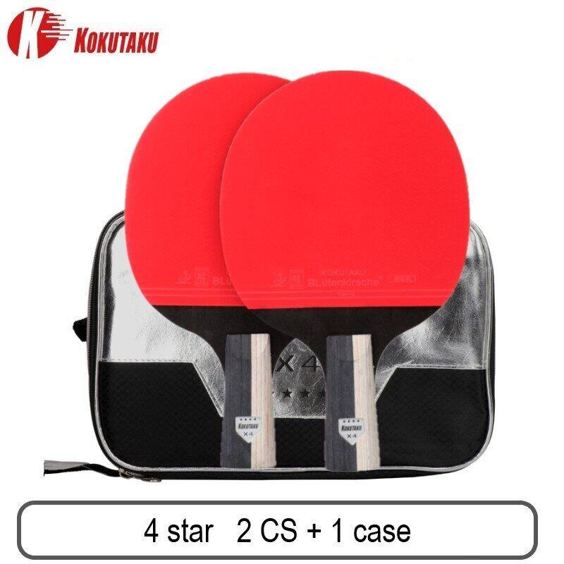 KOKUTAKU ITTF Approved Professional 4/5/6 Star Ping Pong Racket Carbon Table Tennis Racket Bat Paddle Set Pimples In Rubber with Bag