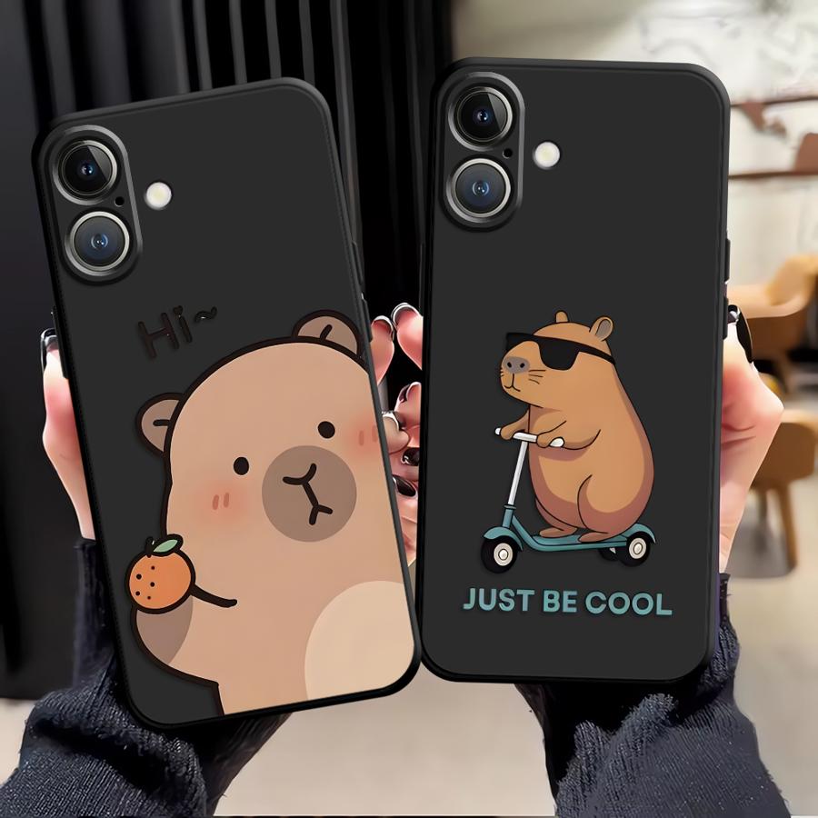 Cute Capybara Funda Phone Cover Case for Apple iPhone 17 Pro Max 13 Air 16 15 Pro 7 8 11 14 12 XR XS MAX