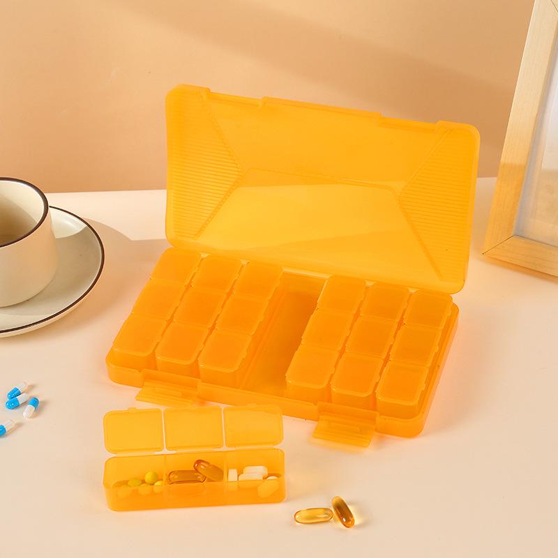 Weekly Pre-Portioned Pill Box for Elderly - Portable 3 Meals a Day Organizer