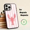 L-Lobster On S-Stripes Ocean  Phone Case For iPhone17,16,15,14,13,12,11 Plus,Pro Max Magnetic For Magsafe Wireless Charging