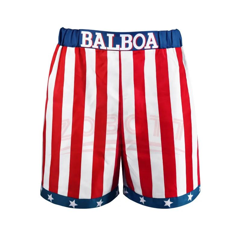 Costume de boxe drapeau américain pour adultes, avec Robe courte Rocky Balboa, Costume de Cosplay du jour de l'indépendance