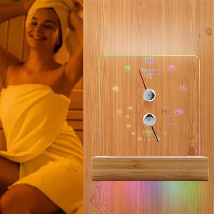Sauna Room Wall Mounted Thermometers Hygrometer with Light Waterproof Steam Room Temperature Humidity Meter Accurate