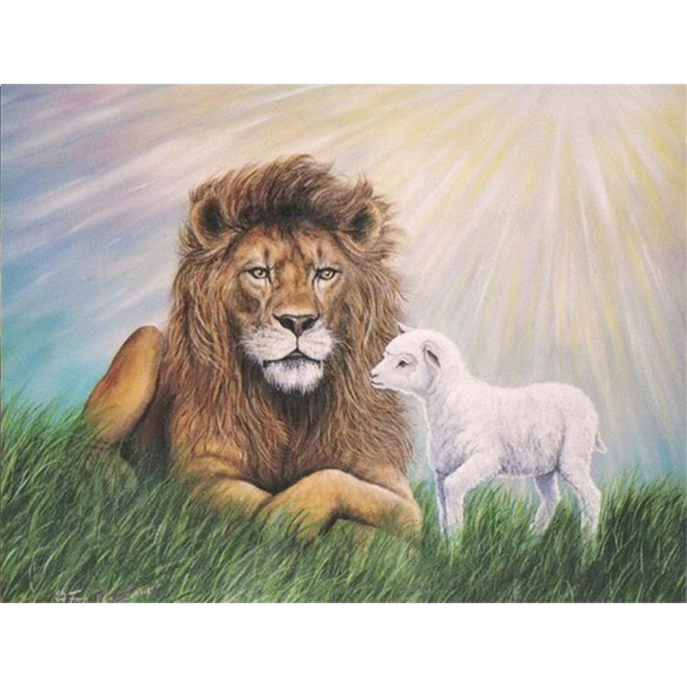 5D DIY Алмазная картина Животные Овцы Стразы Полный квадратный/круглый Алмазная вышивка Лев Мозаика Подарок ручной работы