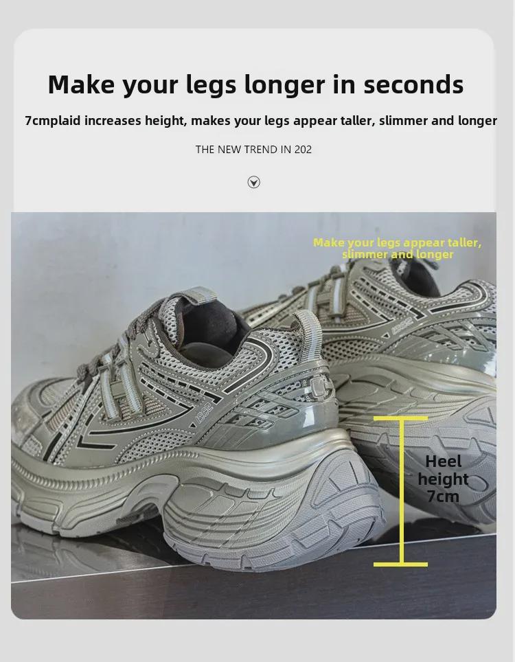 Весна 2025 г. Женские кроссовки на массивной платформе — стройнящая, универсальная, повседневная спортивная обувь