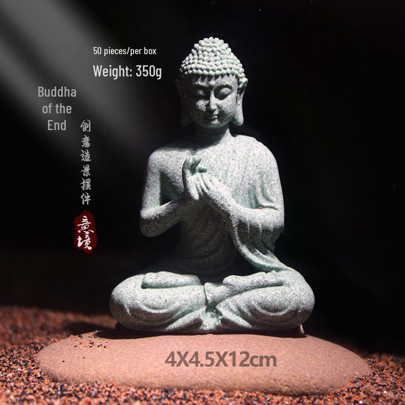 Китайская статуя Будды из песчаника - Декор для внутреннего сада и аквариума