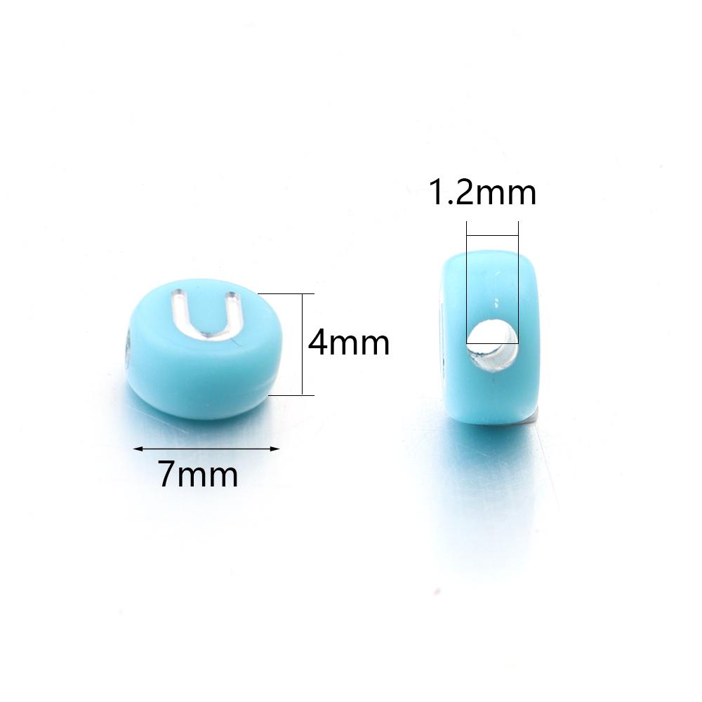 100pcs/Lot 7mm Flat Round Letter Beads for Jewelry Making Acrylic Alphabet Beads Loose Beads DIY Bracelet