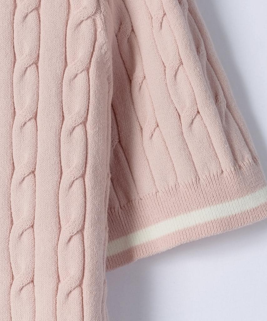 HYPERREET Unisex Color-Blocked Cool Cable Short Sleeve Knit [Pink]_Hg2Sw800