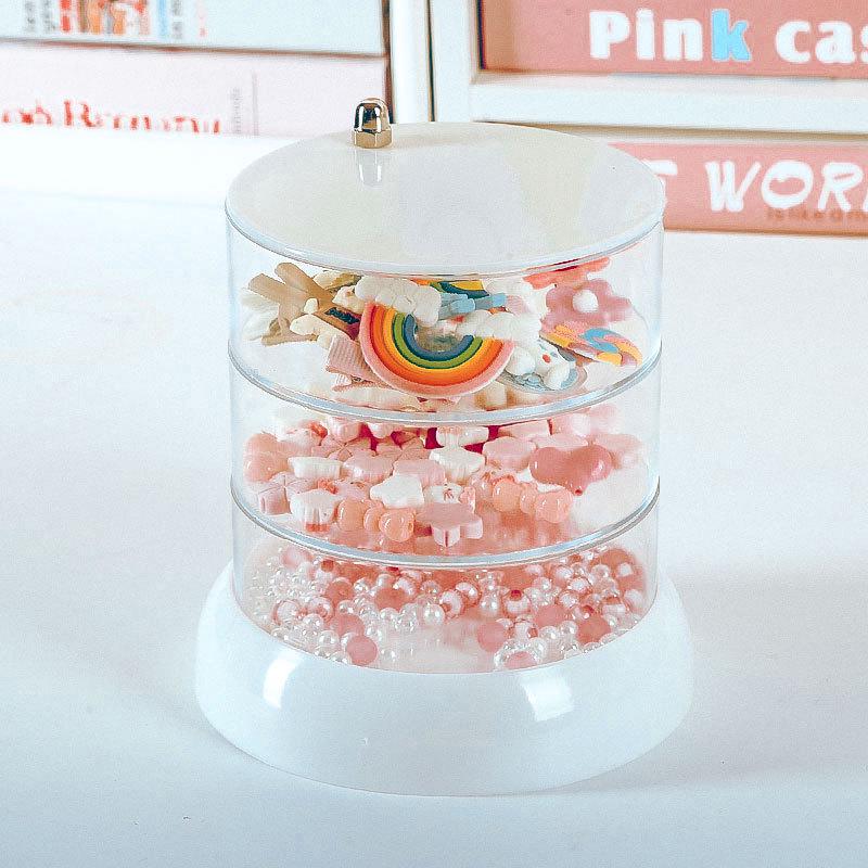 Вращающаяся шкатулка для хранения детских сережек, резинок для волос и заколок