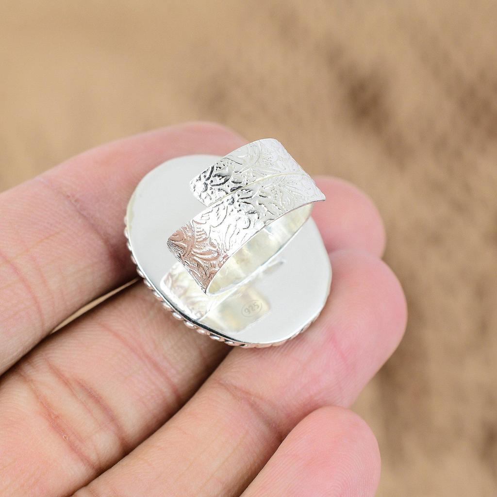 Подарок для нее Серебряное кольцо 925 пробы с натуральным африканским аметистом и россыпью камней, регулируемое