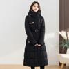 Winter foreign fashion long knee thickened cotton-padded jacket women's waist thin cotton-padded jacket