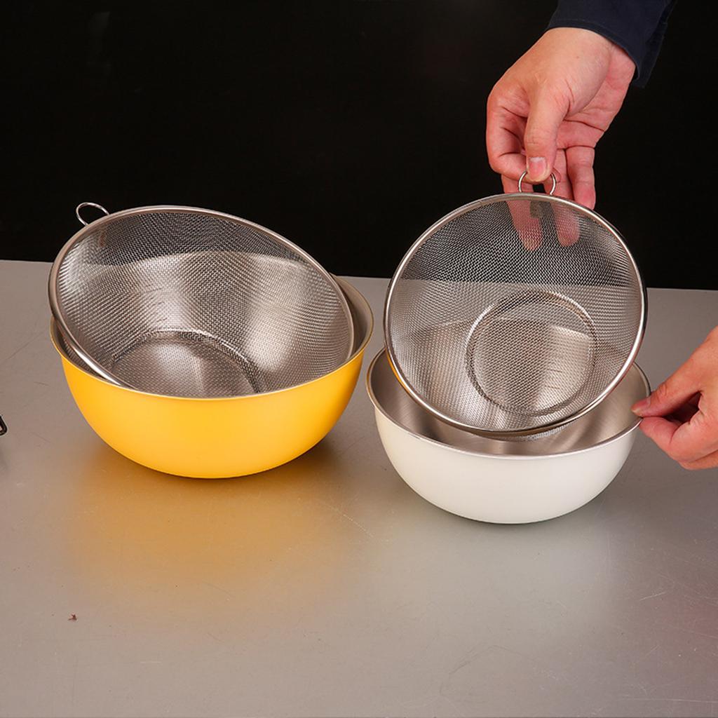 Дуршлаг из нержавеющей стали с миской для смешивания, многофункциональная кухонная корзина для мытья овощей, фруктов или слива макарон.