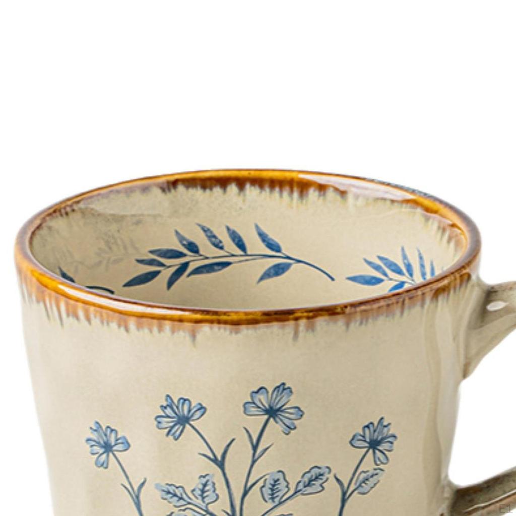 Керамическая кофейная кружка 385 мл Оригинальная посуда большой вместимости с нескользящей ручкой Вода Напиток