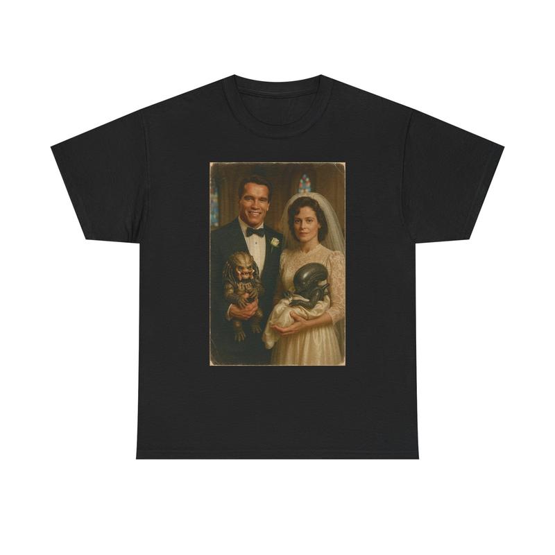 Alien Vs Predator Funny Graphic Unisex T-shirt Vintage Movie Unisex Heavy Cotton Tee Graphic Tee