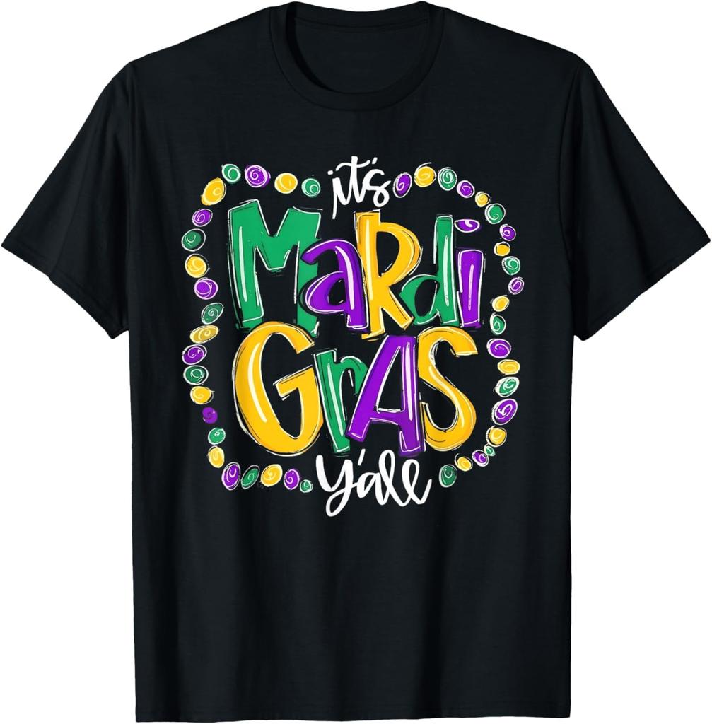 Its Mardi Gras Yall Tshirt Mardi Gras Party Mask Costume T-Shirt