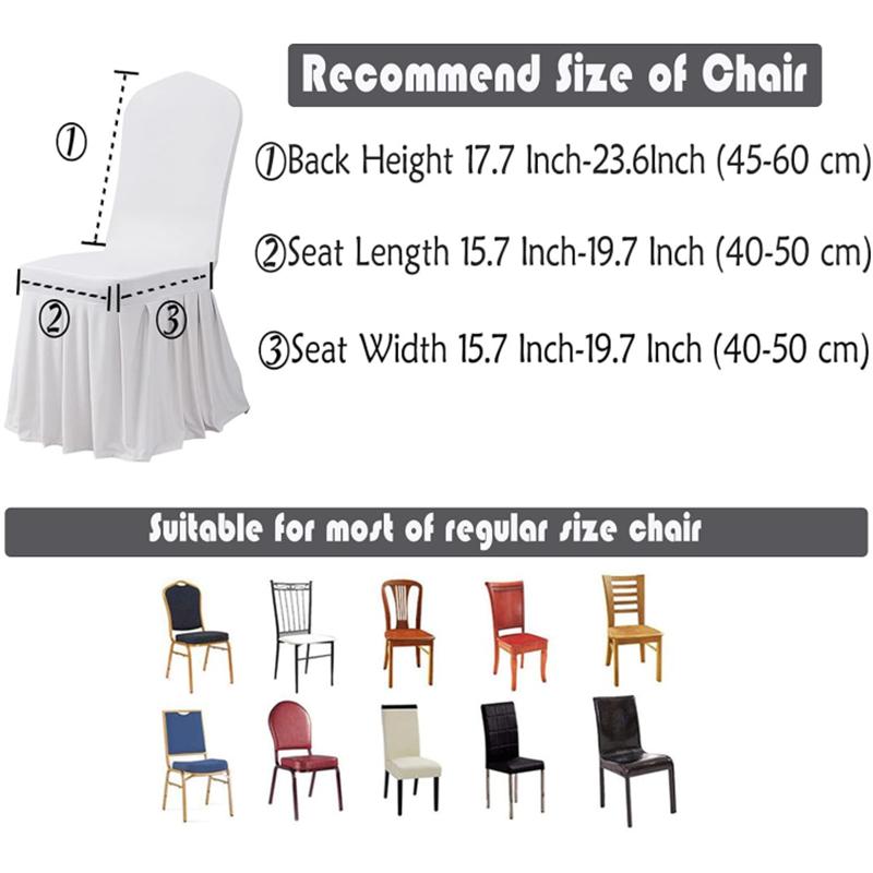 New Wedding Chair Cover Party Decoration Spandex with Skirt Pleated Use Elastic Stretch Dining Birthday Hotel Banquet Gift