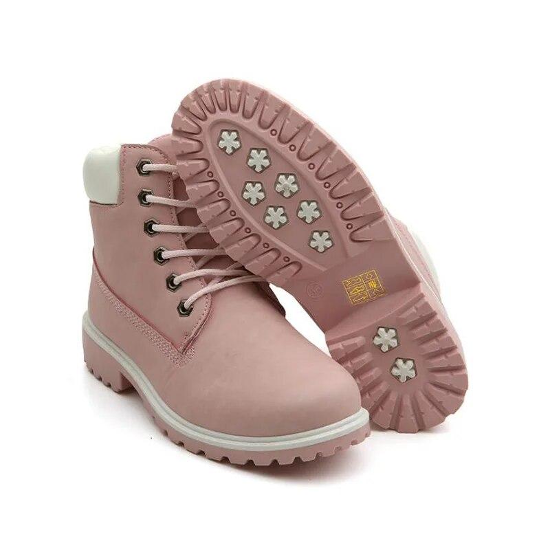 Весенне-Осенняя Обувь Женская Современные Сапоги Модные Женские Ботильоны Бренд Нескользящие Большой Размер 41 Черный Розовый Желтый