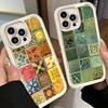 Чехол для телефона iPhone 17 Air 16E 15 16 Pro Max Итальянский Сицилийский Стиль Цветочный Узор Чехол 14 Plus 13 12 Mini Мягкий Корпус Силикон