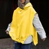 Women's Fashionable Solid Color Sleeveless Hooded Hem Asymmetrical Casual Pullover Vest Hoodie