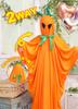 Clearstone Cosplay Halloween Rain Pumpkin Orange 2-Way Poncho, Unisex,