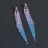 Fashion Gradient Colour Rhinestone Long Tassel Earrings Senior Sense Of Temperament Earrings Women's Earrings 1 Pair