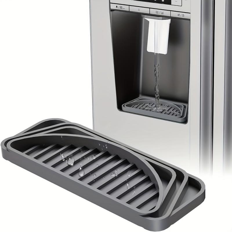 1 шт. Силиконовый поддон для сбора капель в холодильнике, защита для диспенсера воды и льда с приподнятым дренажем, защита столешницы от протечек