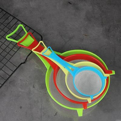 4 шт./компл., разноцветное сито для муки, пластиковое кухонное сито, универсальный дуршлаг, набор четырех размеров, кухонные инструменты «сделай сам»
