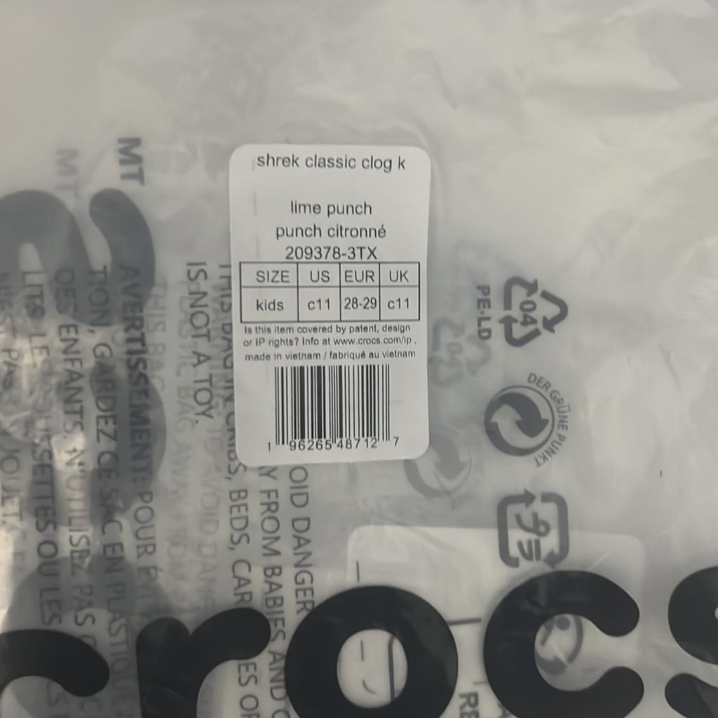 DreamWorks x Crocs Classic Clog Детские Клоги Шрек Детские Кроссовки Зеленый Лайм-Пунш 209378-3TX