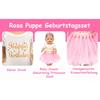 Набор из 3 кукол на день рождения, розовые аксессуары для одежды, включая юбку, комбинезон, повязку на голову для куклы для новорожденных 43 см/17 дюймов (Нет куклы)